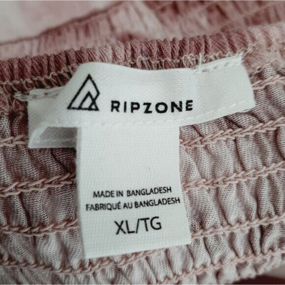 RIPZONE Tie-Dye Pink Tie Shoulder Tank Top Smocked Back Sz XL - Picture 12 of 13